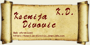 Ksenija Divović vizit kartica